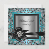 40e verjaardag Blauwgroen blauwe zilver zwarte bus Kaart (Voorkant)