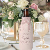 40e verjaardag bloedig roos goud glitter druppelt  flesjeskoeler