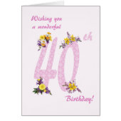40e verjaardag Bloem Verdroogde getallen (Voorkant)