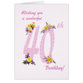 40e verjaardag Bloem Verdroogde getallen