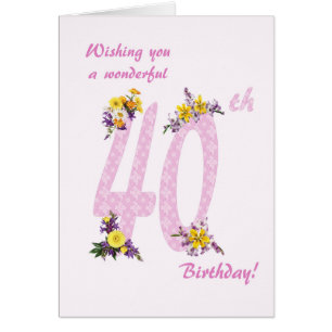 40e verjaardag Bloem Verdroogde getallen