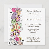 40e verjaardag Bloemen nummer 40 Aangepaste uitnod Kaart (Achterkant)