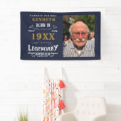 40e verjaardag Blue Gold Add Name Year Spandoek (Insitu)