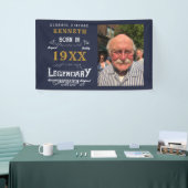 40e verjaardag Blue Gold Add Name Year Spandoek (Beurs)
