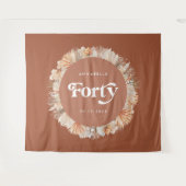 40e verjaardag botanisch pampagras terracotta wandkleed (Voorkant (horizontaal))