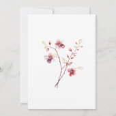 40e verjaardag Bourgondië Blush Roze Wildflower Kaart (Achterkant)