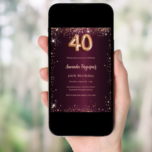 40e verjaardag Bourgondië roos Kaart