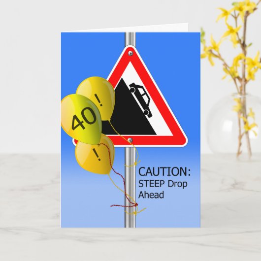 40e verjaardag boven het heuvelteken, waarschuwing kaart (Gele Bloem)