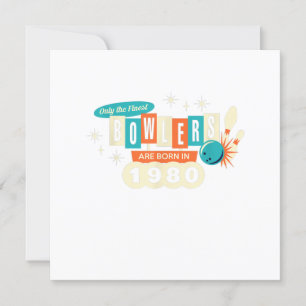 40e verjaardag Bowler Funny Bowling 1980 Retro Kaart