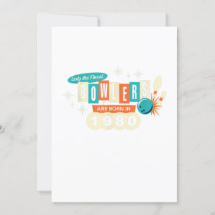 40e verjaardag Bowler Funny Bowling 1980 Retro Kaart