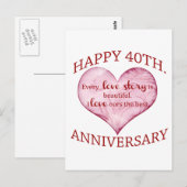 40e. Verjaardag Briefkaart (Voorkant / Achterkant)