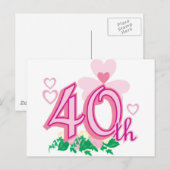 40e verjaardag briefkaart (Voorkant / Achterkant)