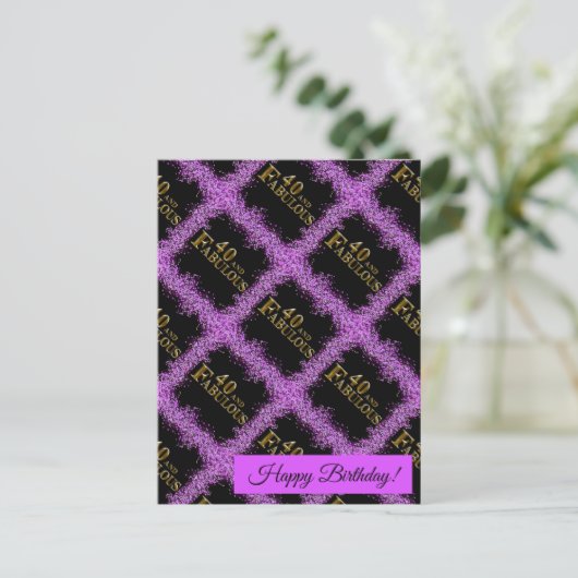 40e verjaardag briefkaart (Staand voorkant)