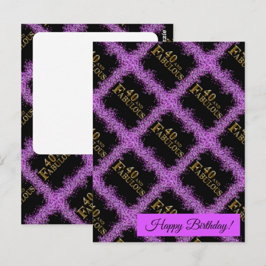 40e verjaardag briefkaart (Voorkant / Achterkant)