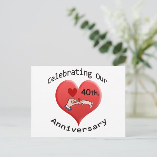 40e. Verjaardag Briefkaart (Staand voorkant)