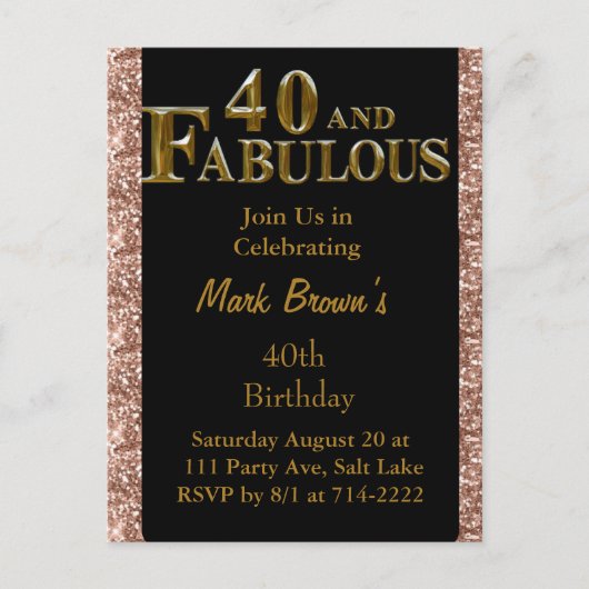 40e verjaardag briefkaart (Voorkant)