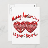 40e. Verjaardag Briefkaart (Voorkant / Achterkant)