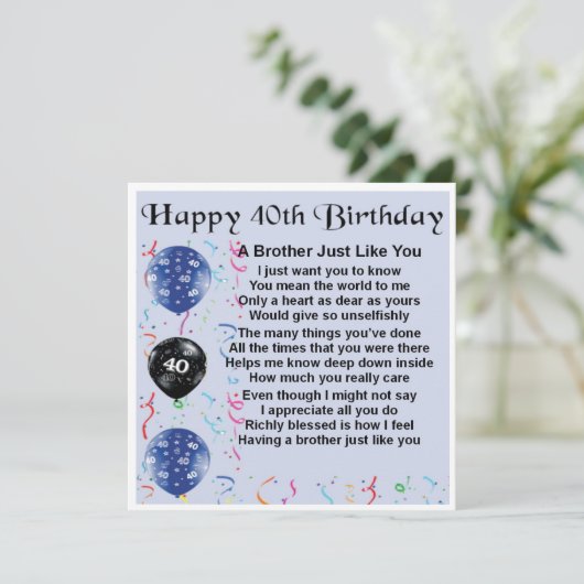 40e verjaardag - Broer Kaart (Staand voorkant)