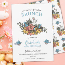 40e verjaardag Brunch Springtime Uitnodiging