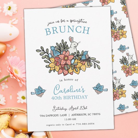 40e verjaardag Brunch Springtime Uitnodiging