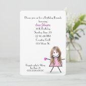 40e verjaardag Brunch Stick Girl Kaart (Staand voorkant)