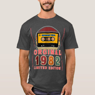 40e verjaardag Cadeau 1982 met Retro Music Cassett T-shirt