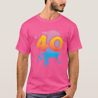40e Verjaardag Cadeau Mannen Vrouwen Cool Spray Hi T-shirt