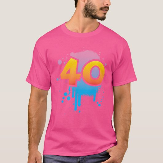 40e Verjaardag Cadeau Mannen Vrouwen Cool Spray Hi T-shirt (Voorkant)