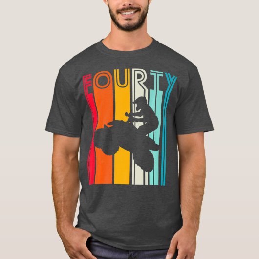 40e verjaardag Cadeau Quad Driver Retro ATV 4x4 T-shirt (Voorkant)