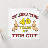 40e verjaardag cadeau voor hem kaart (Voorkant / Achterkant in situ)