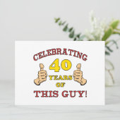 40e verjaardag cadeau voor hem kaart (Staand voorkant)