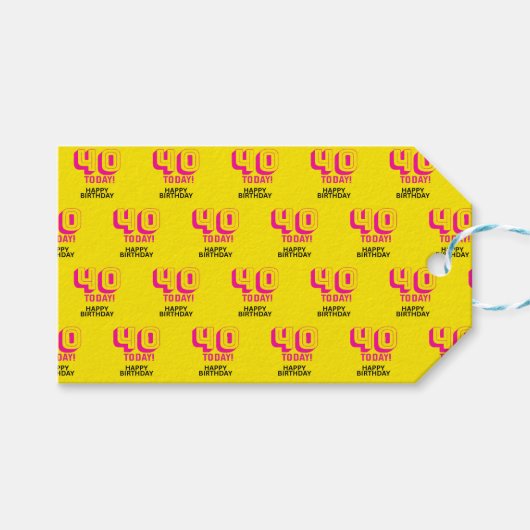 40e verjaardag cadeaulabel (Voorkant (Horizontaal))