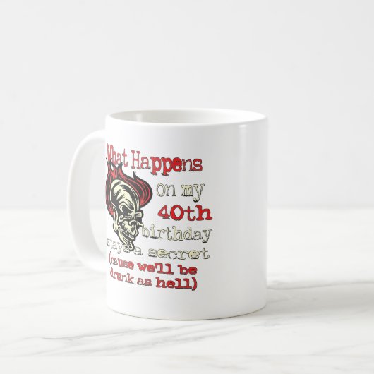 40e verjaardag cadeautjes koffiemok (Voorkant links)