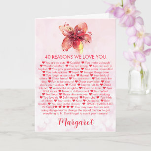 40e verjaardag Calla Lilly Reasons Kaart