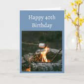 40e verjaardag Camping Campfire Old Timer Kaart (Gele Bloem)