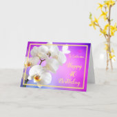 40e verjaardag Catherine Orchids Modern Gold Lijst Kaart (Gele Bloem)