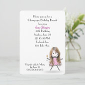 40e verjaardag Champagne Brunch Stick Girl Kaart (Staand voorkant)