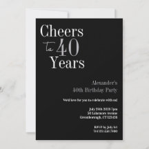 40e verjaardag Cheers 40 jaar Black Silver Party