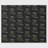 40e verjaardag Cheers Beers Golf Zwart Goud Cadeaupapier (Vlak)