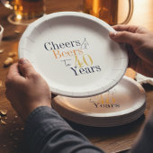 40e verjaardag Cheers Beers Party Papieren Bordje