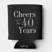40e verjaardag Cheers Black Silver Party Favoriet Blikjeskoeler (Achterkant)