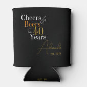 40e verjaardag Cheers en bieren gepersonaliseerd Blikjeskoeler (Achterkant)