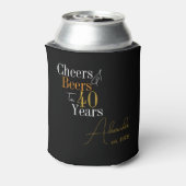 40e verjaardag Cheers en bieren gepersonaliseerd Blikjeskoeler (Blikje Achterkant)