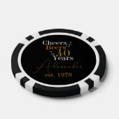 40e verjaardag Cheers en bieren gepersonaliseerde Poker Chips (Enkel)
