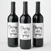 40e verjaardag - Cheers tot 40 jaar Wijn Etiket (Flessen)