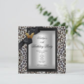 40e verjaardag Cheetah Black Butterfly Kaart (Staand voorkant)