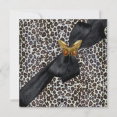 40e verjaardag Cheetah Black Butterfly Kaart (Achterkant)
