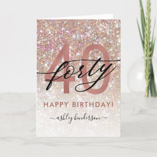 40e verjaardag Chic Glitter Ombre Kaart