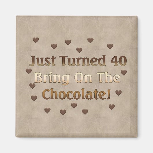 40e verjaardag: chocolade magneet (Voorkant)