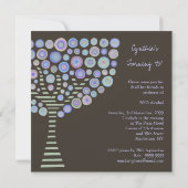 40e verjaardag Chocolate Mauve Tree Invitation Kaart (Achterkant)